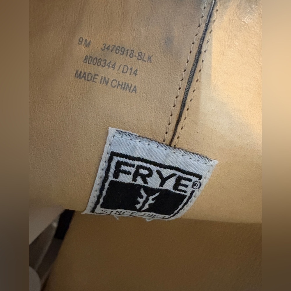 Frye Marissa Black Leather Knee-High Heeled Boots - Picture 5 of 7